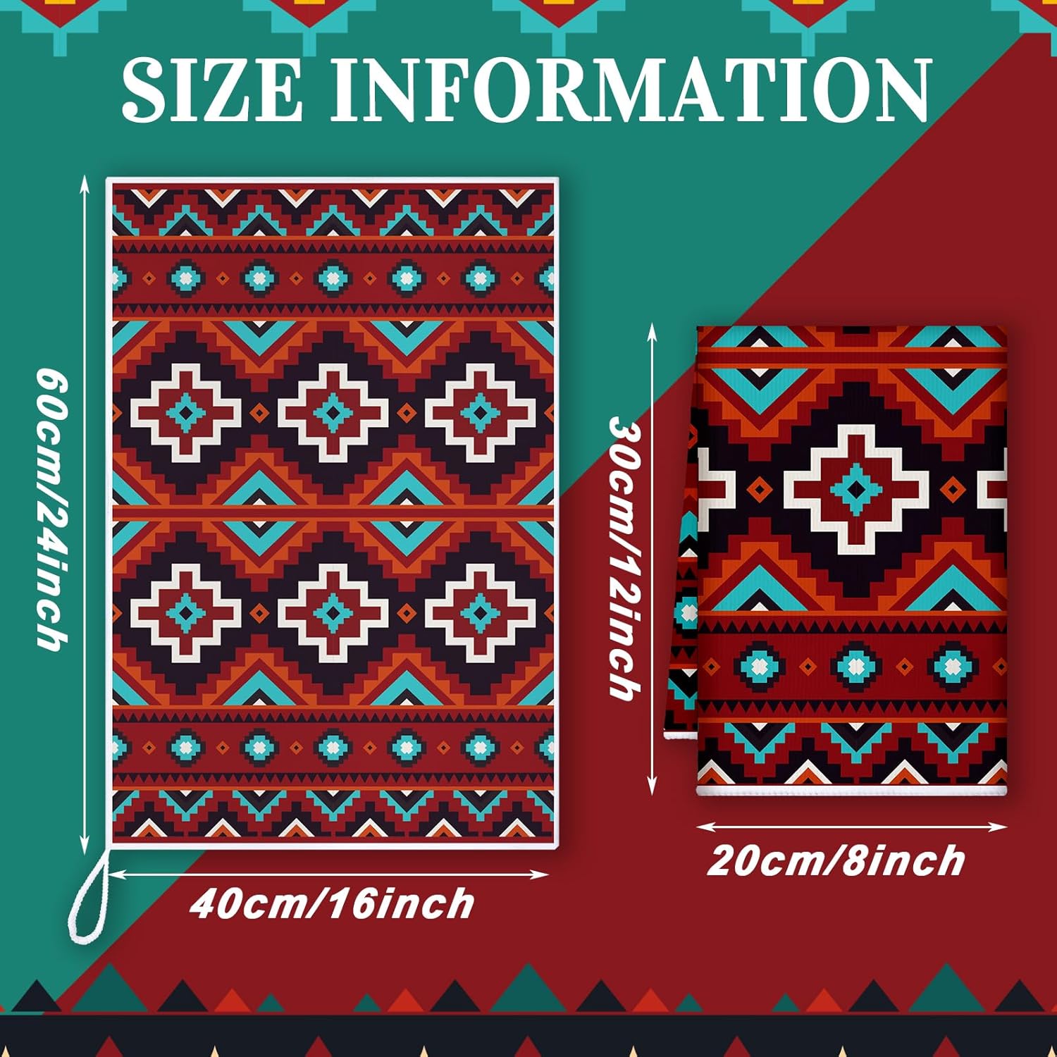 Boyiee Set of 6 Boho Aztec Kitchen Towels