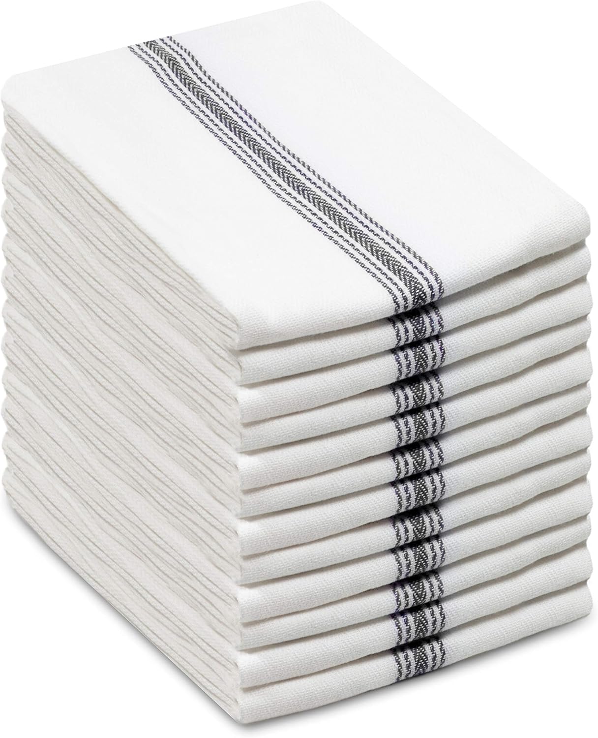 Cotton Craft Scandia Stripe 12-Pack Multi-Functional Kitchen Towels Eco-Friendly Reusable