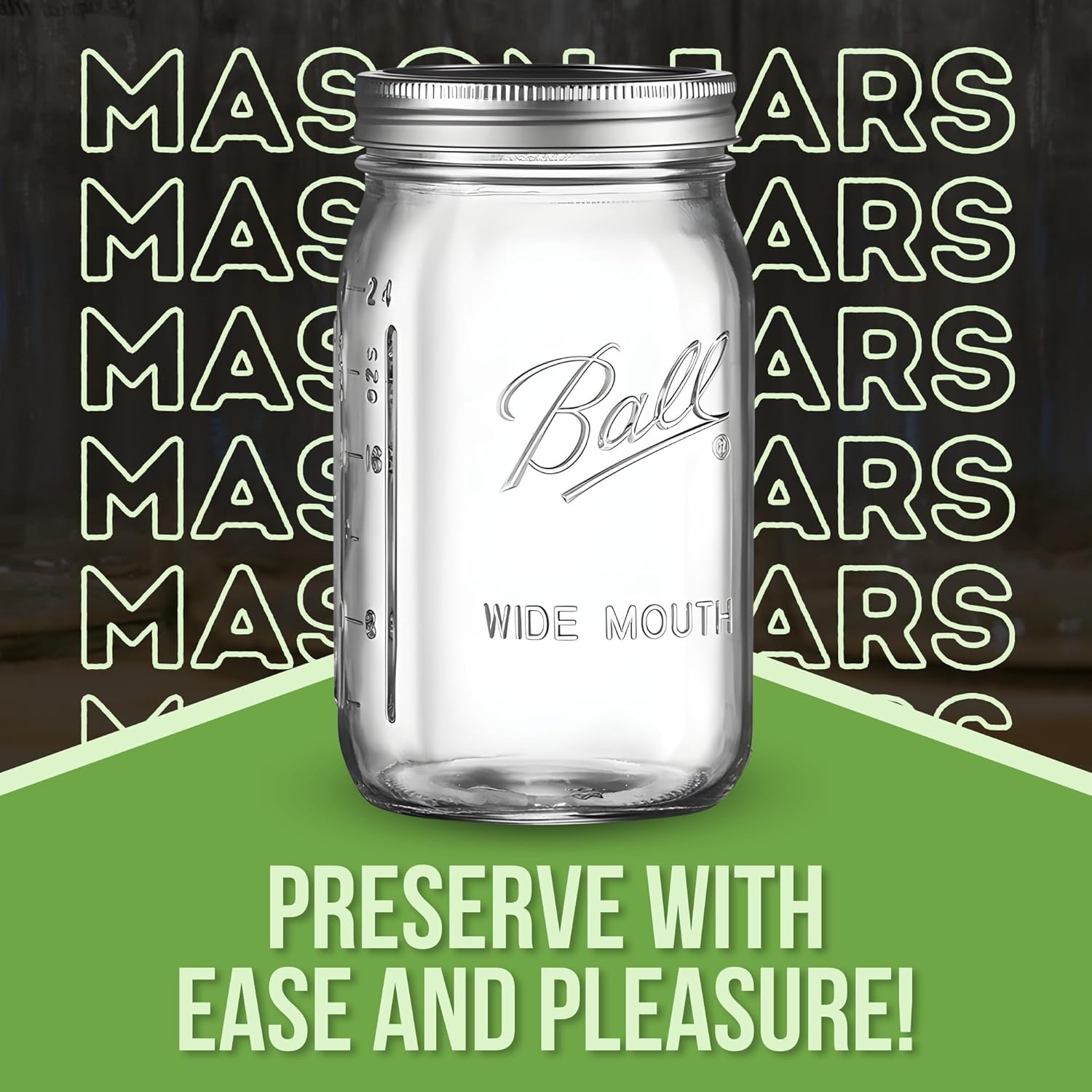 Wide-Mouth Mason Jars Set of 4 32 oz
