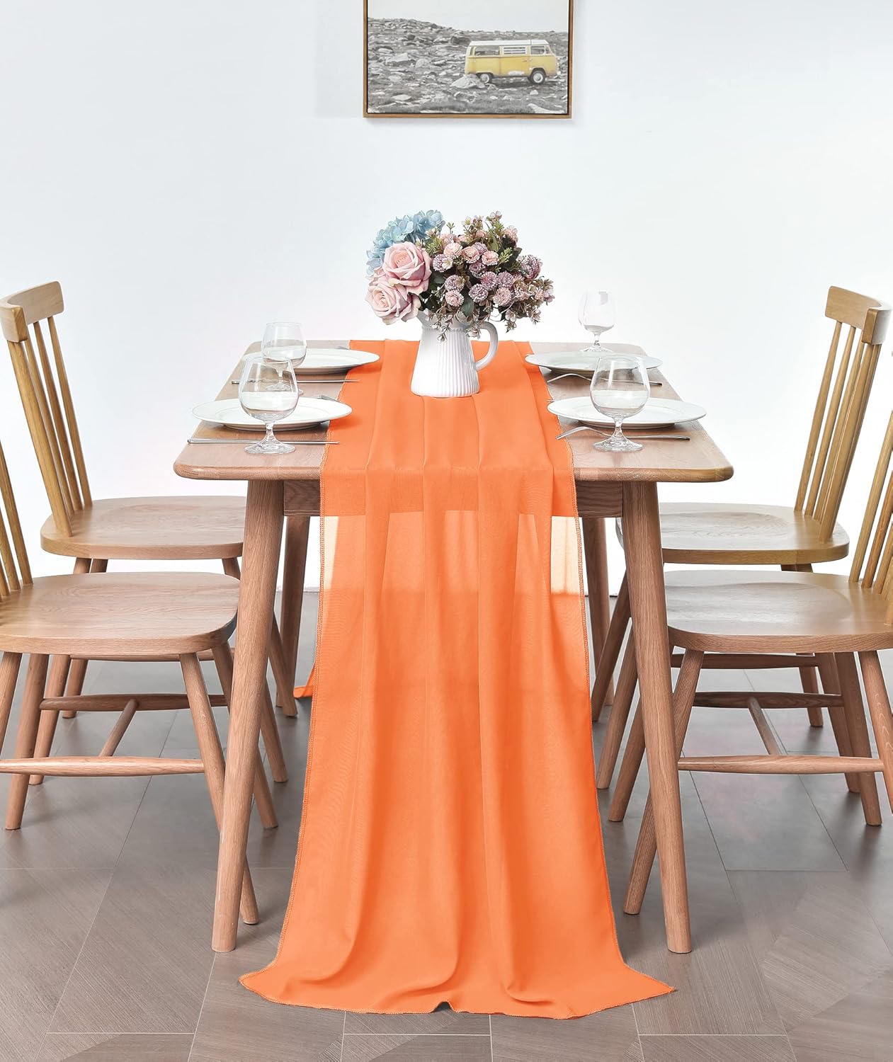 2 Pack Chiffon Table Runner for Weddings