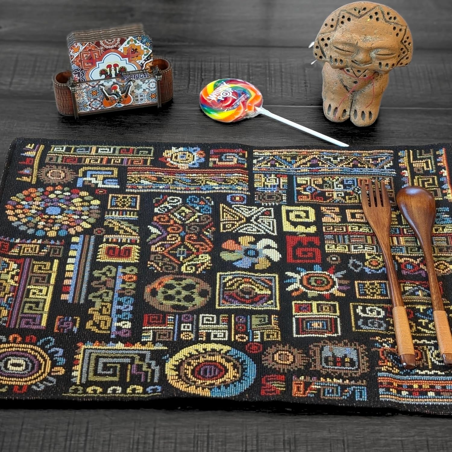 Bohemian Ethnic Ornaments Geometric Placemats for Kitchen Dining