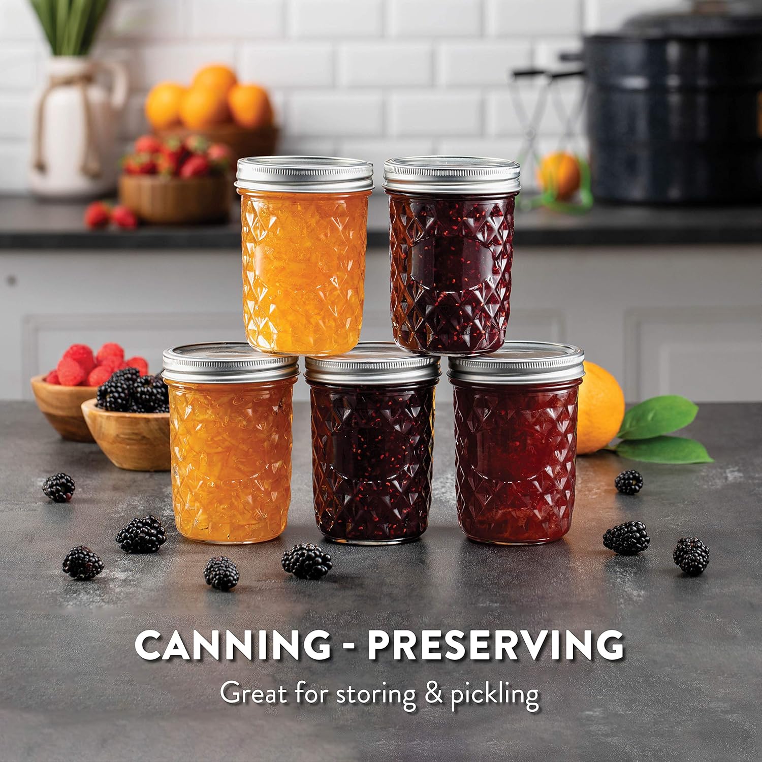 Paksh Novelty 16 oz Mason Jars 6-Pack with Lids and Seals