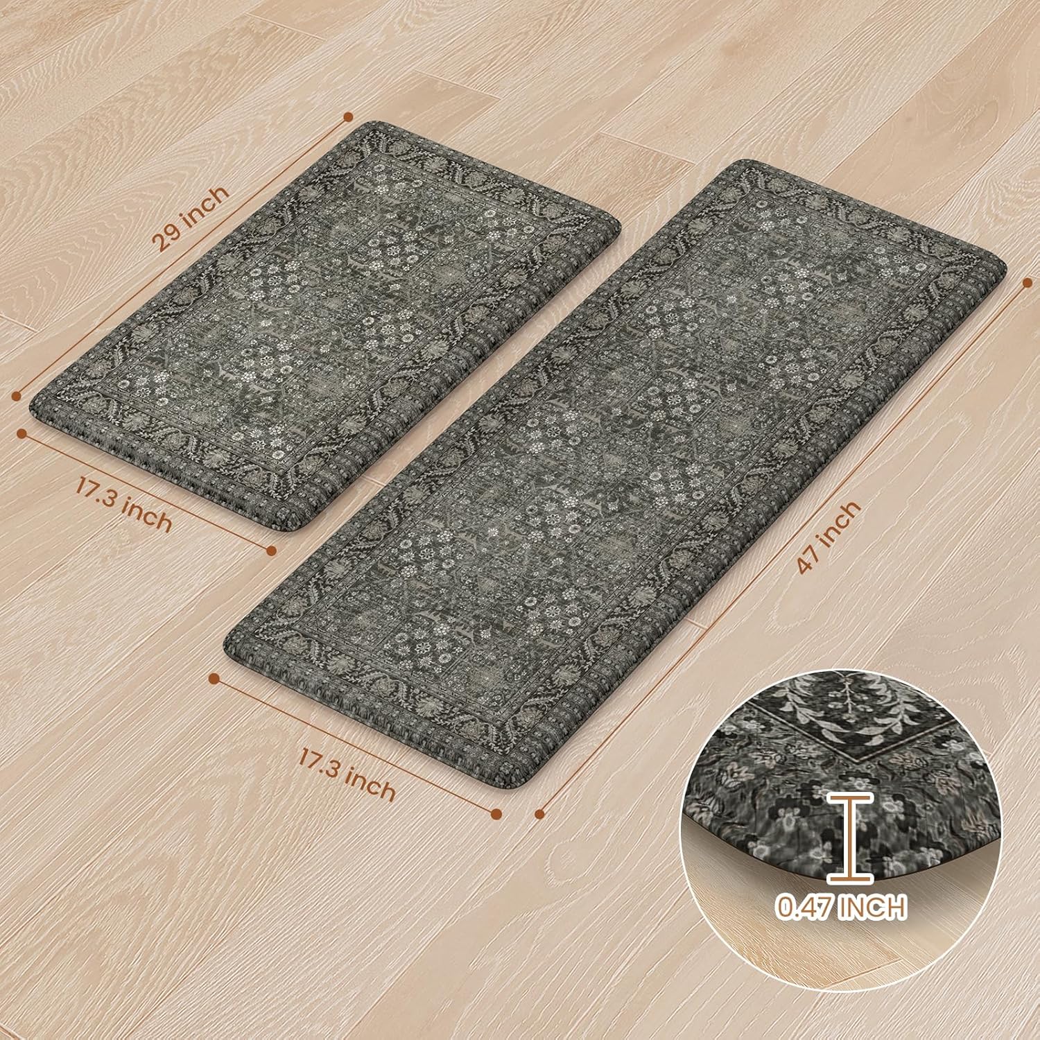 KIMODE Anti Fatigue Kitchen Mat 2PCS