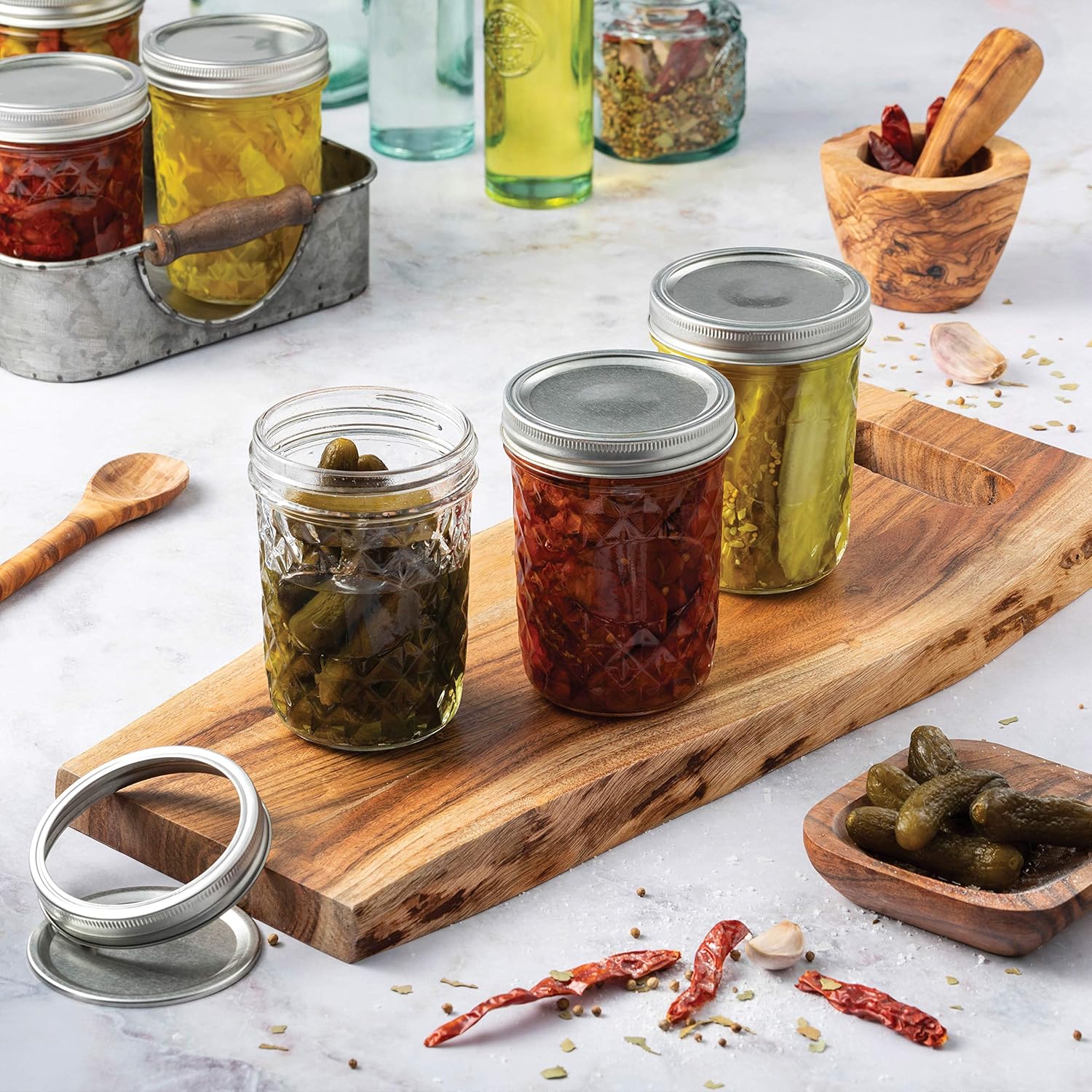 Paksh Novelty 16 oz Mason Jars 6-Pack with Lids and Seals
