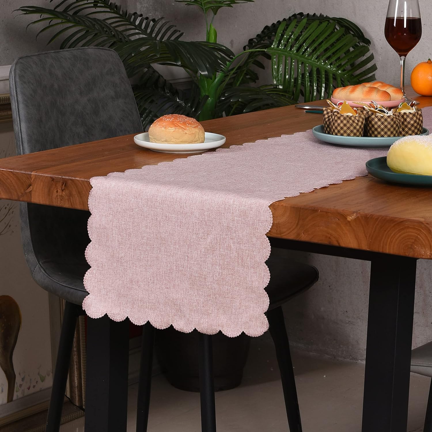 Perfect for Pink Cotton Table Runner for Kitchen Dining Tables