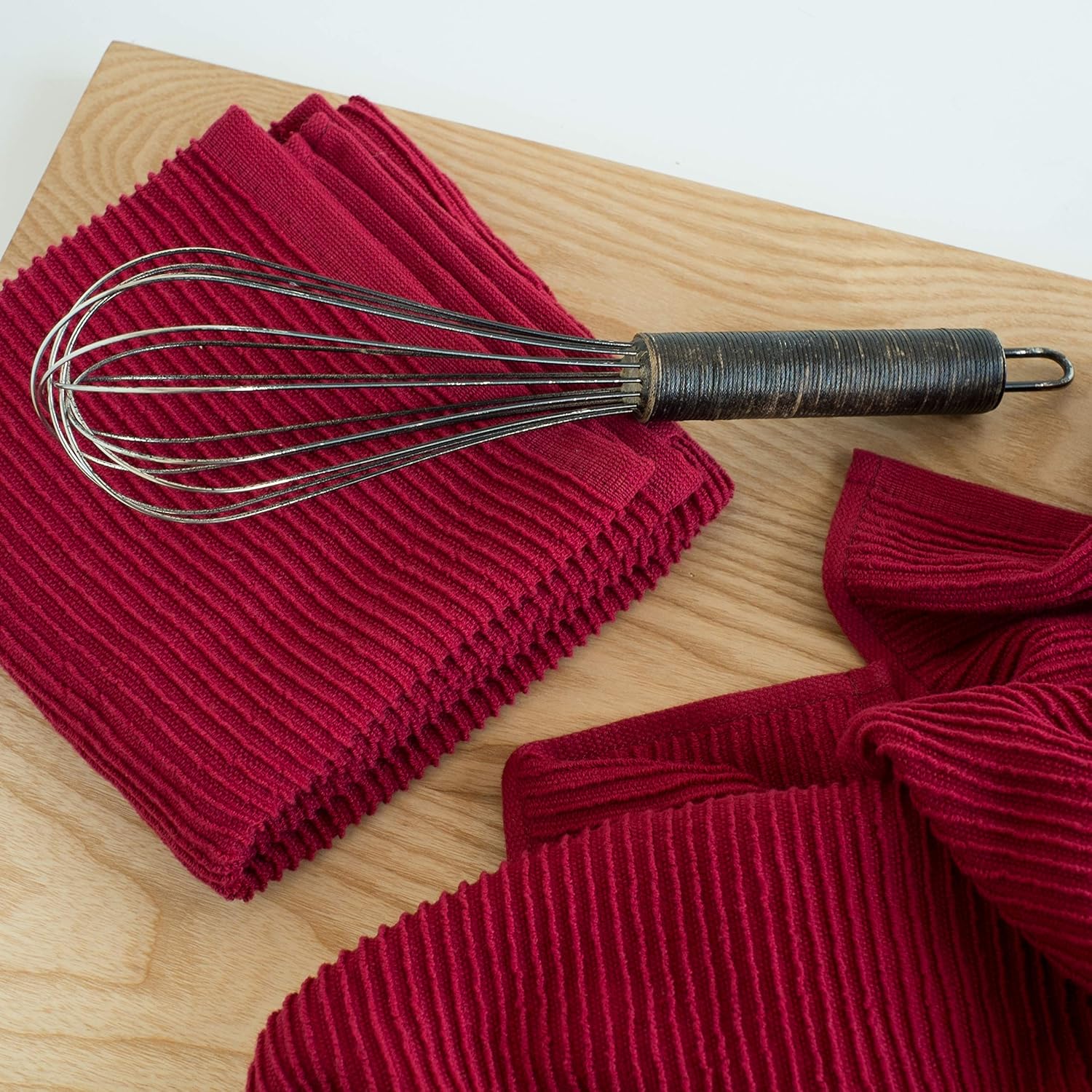 Now Designs Ripple Kitchen Towel Set 2 x Carmine Red
