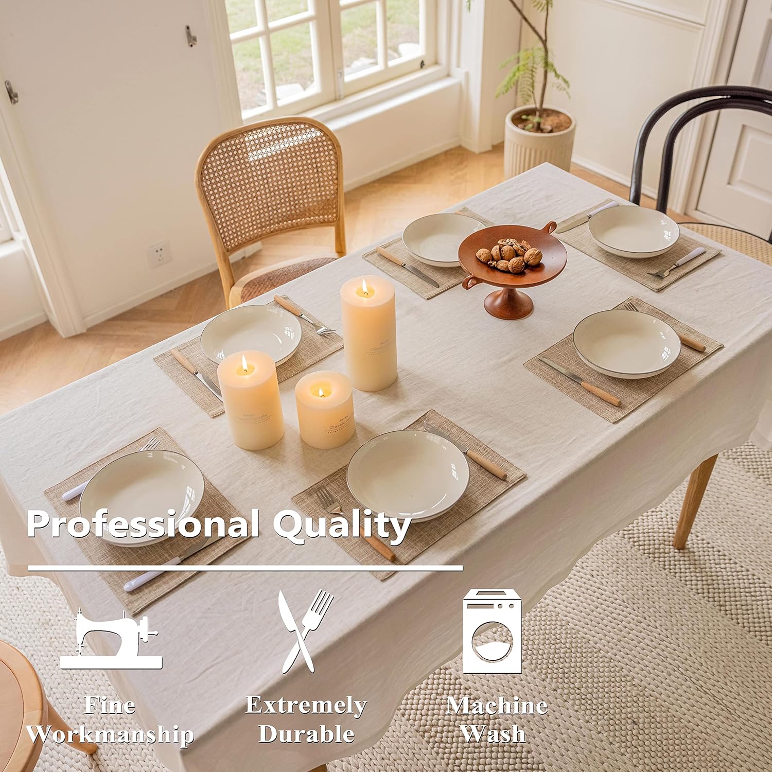 Home Brilliant Linen Place Mats Set of 4