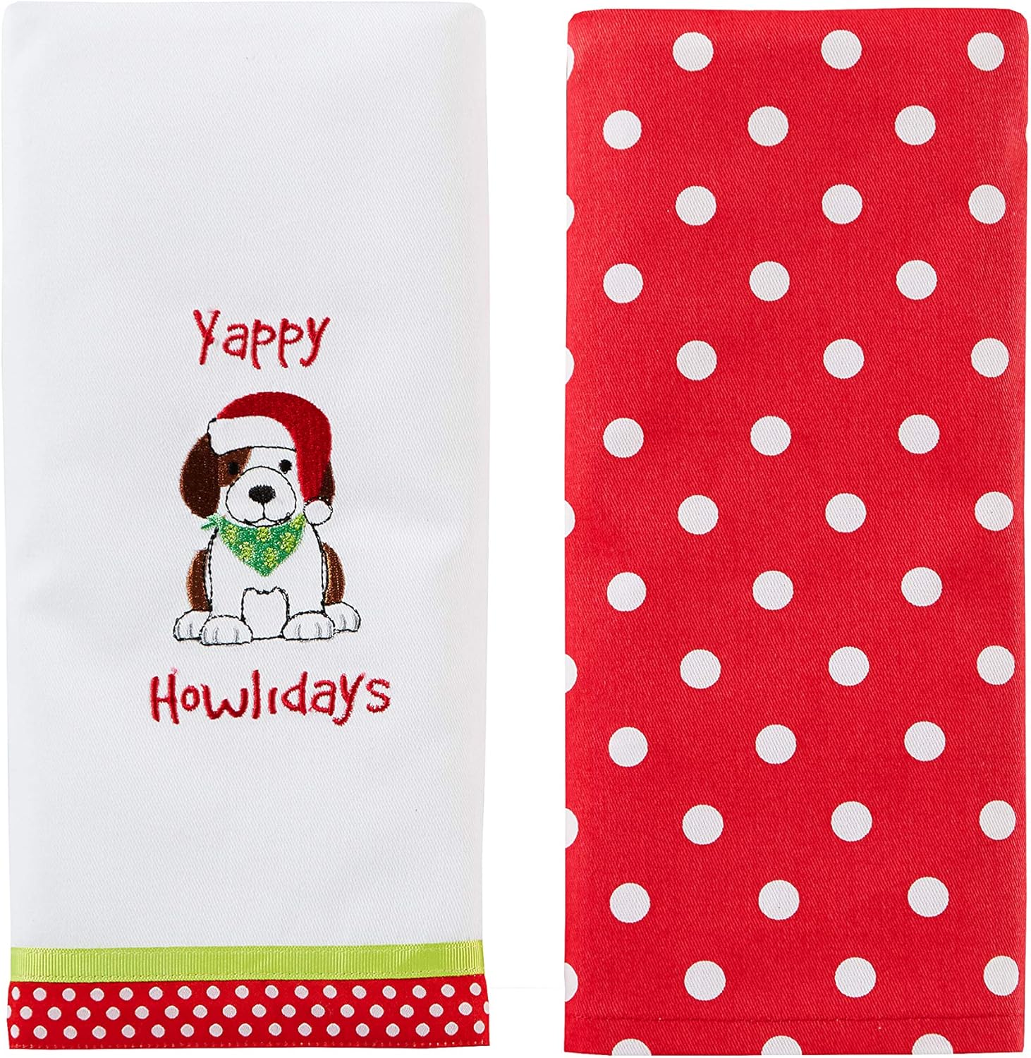 Yappy Holidays 2-Piece Cotton Dish Towels Multicolored