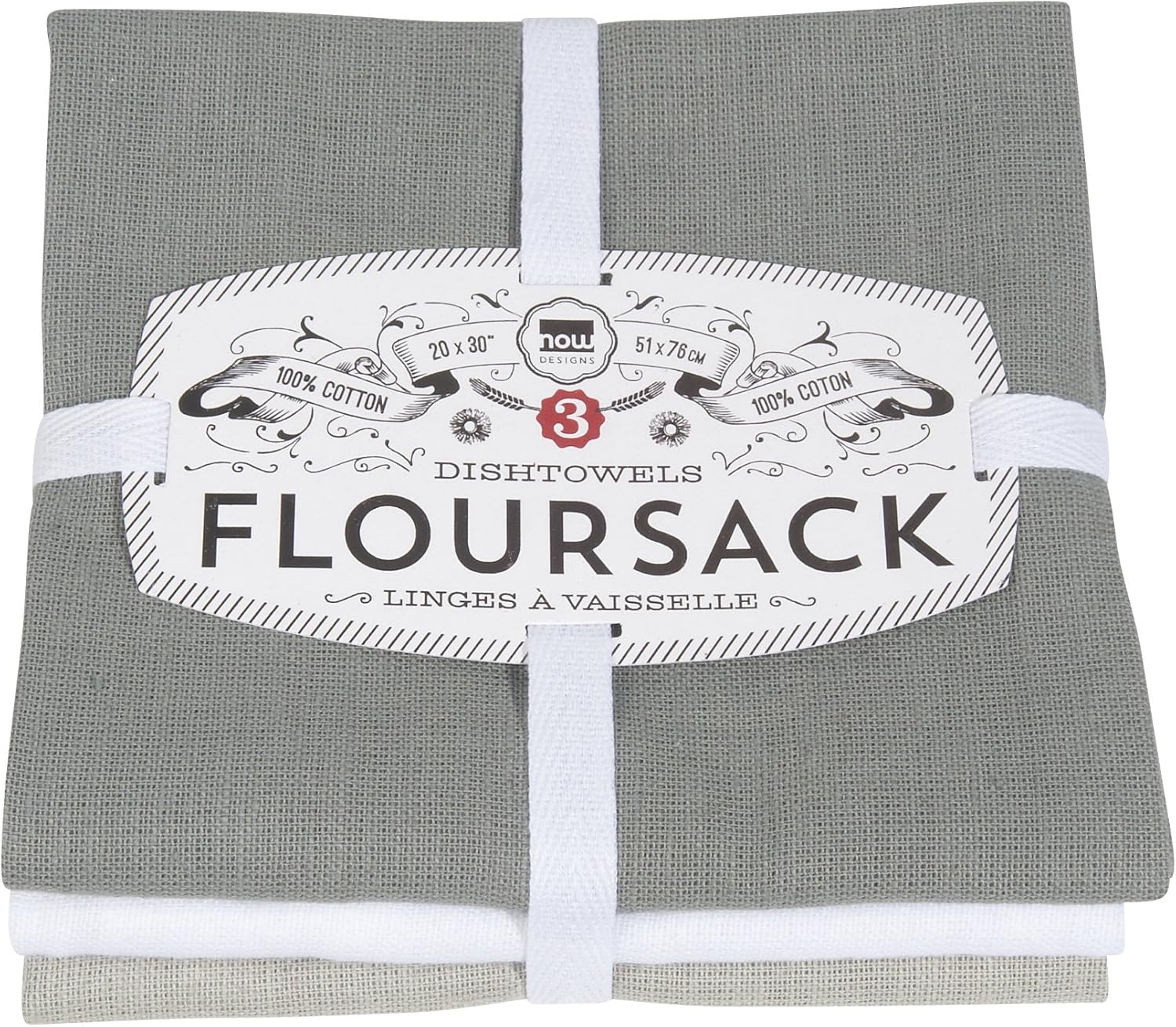 Now Designs Floursack Kitchen Dish Towels 20x30in 3 Count
