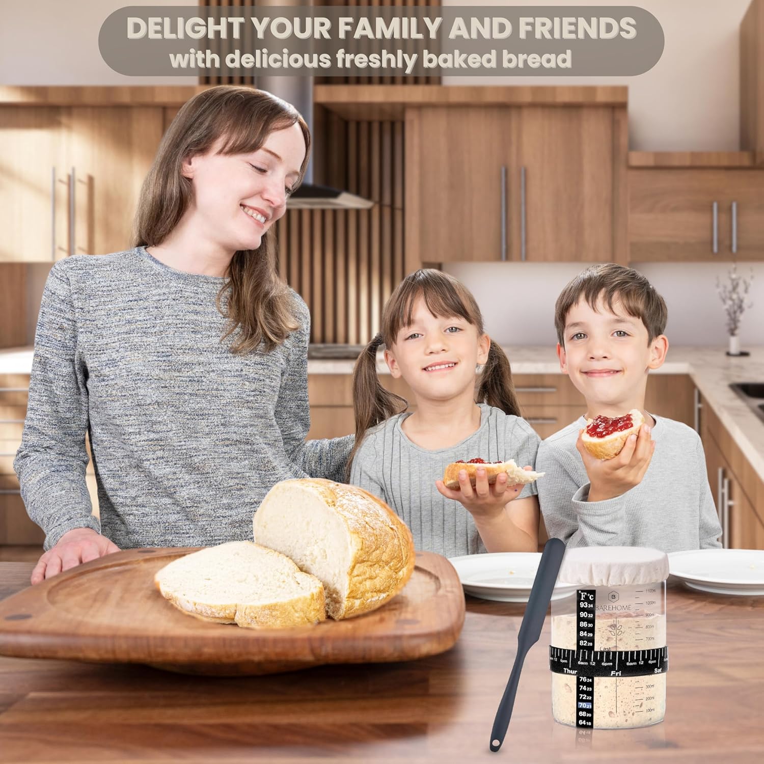 BareHome Sourdough Starter Jar Kit Proven Pro