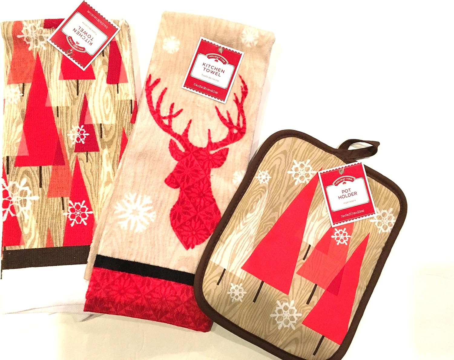 Holiday Time Reindeer Kitchen Towel Set - Perfect for Holidays