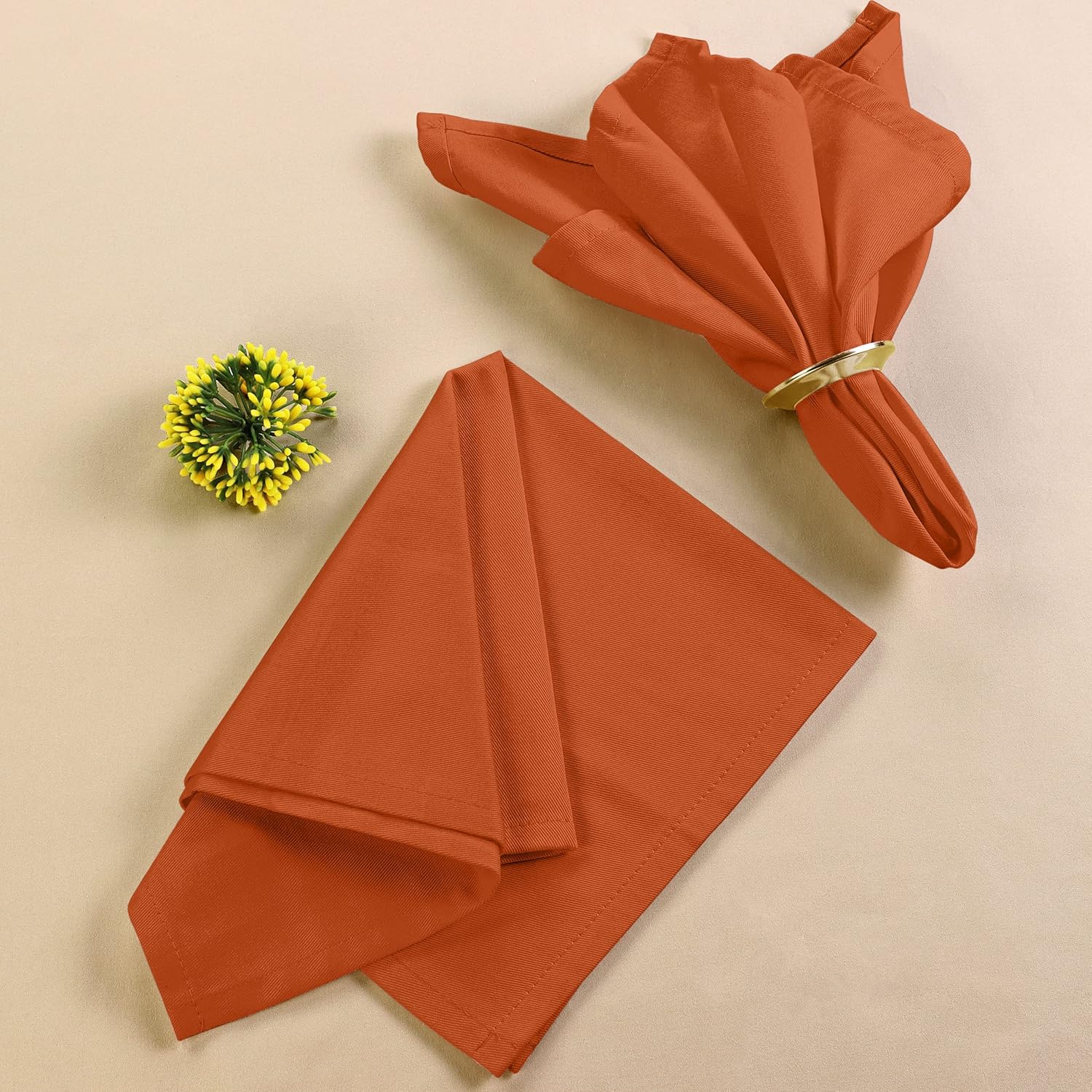 Utopia Kitchen Orange Cloth Napkins 12-Pack