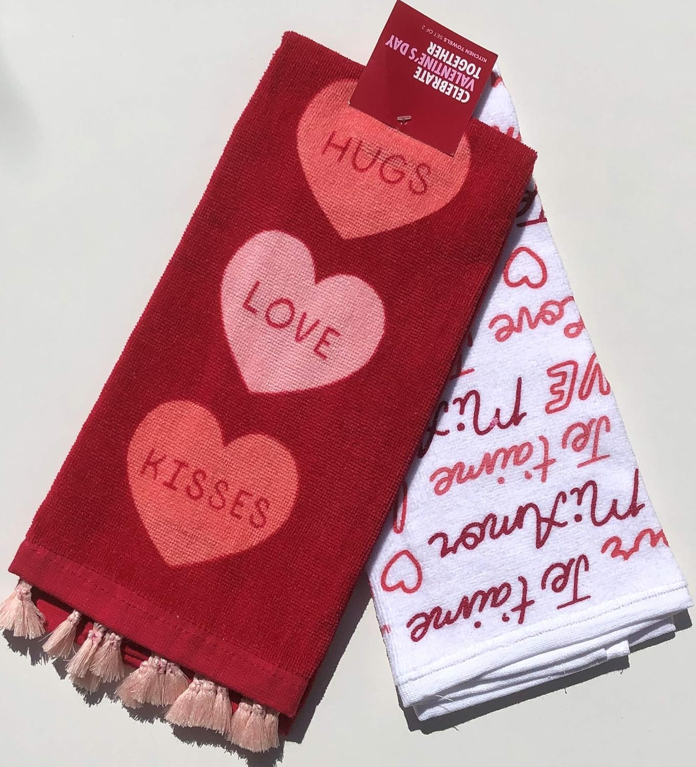 Valentines Day Heart Kitchen Towels 2-Pack