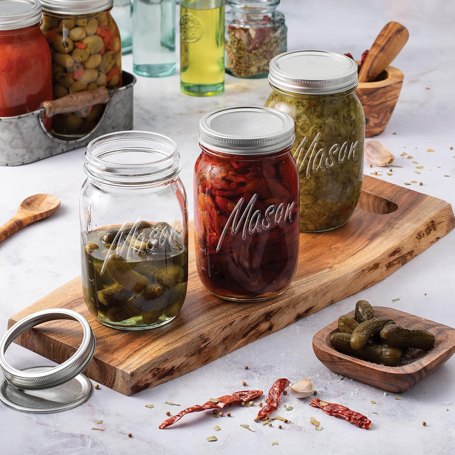 Easy to Use Mason Jar Set for Pickling Canning