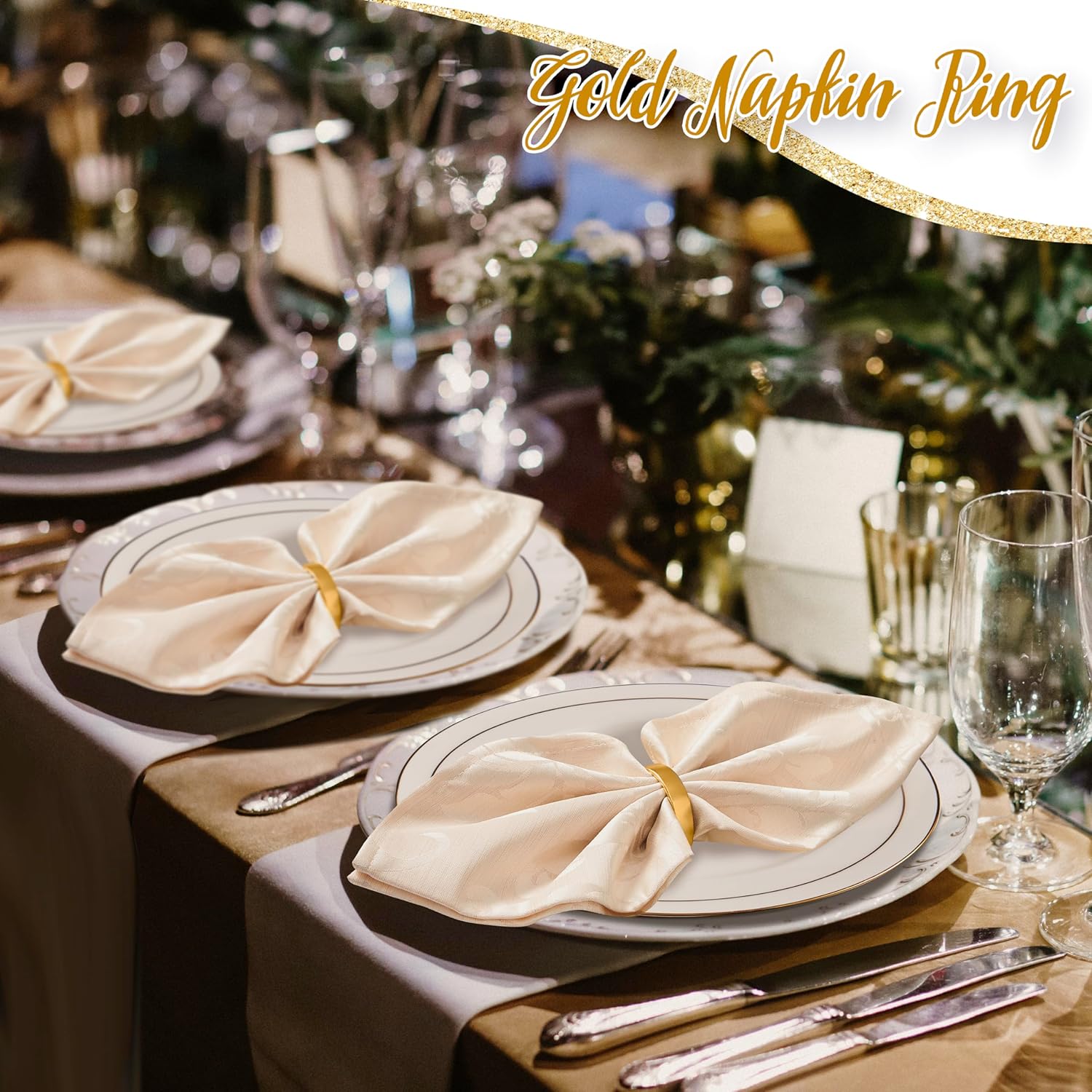Gold Napkin Rings Set of 12