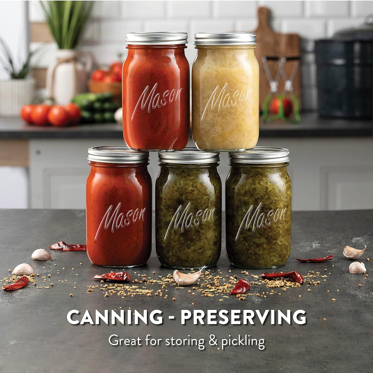 Easy to Use Mason Jar Set for Pickling Canning