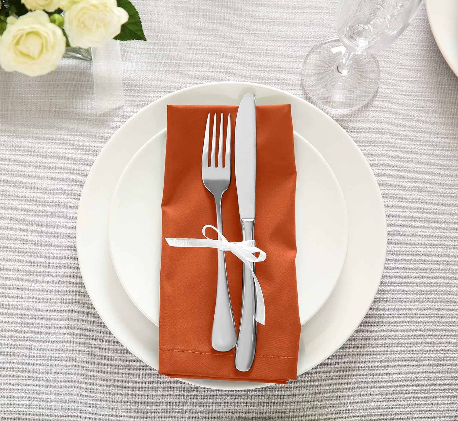 Utopia Kitchen Orange Cloth Napkins 12-Pack