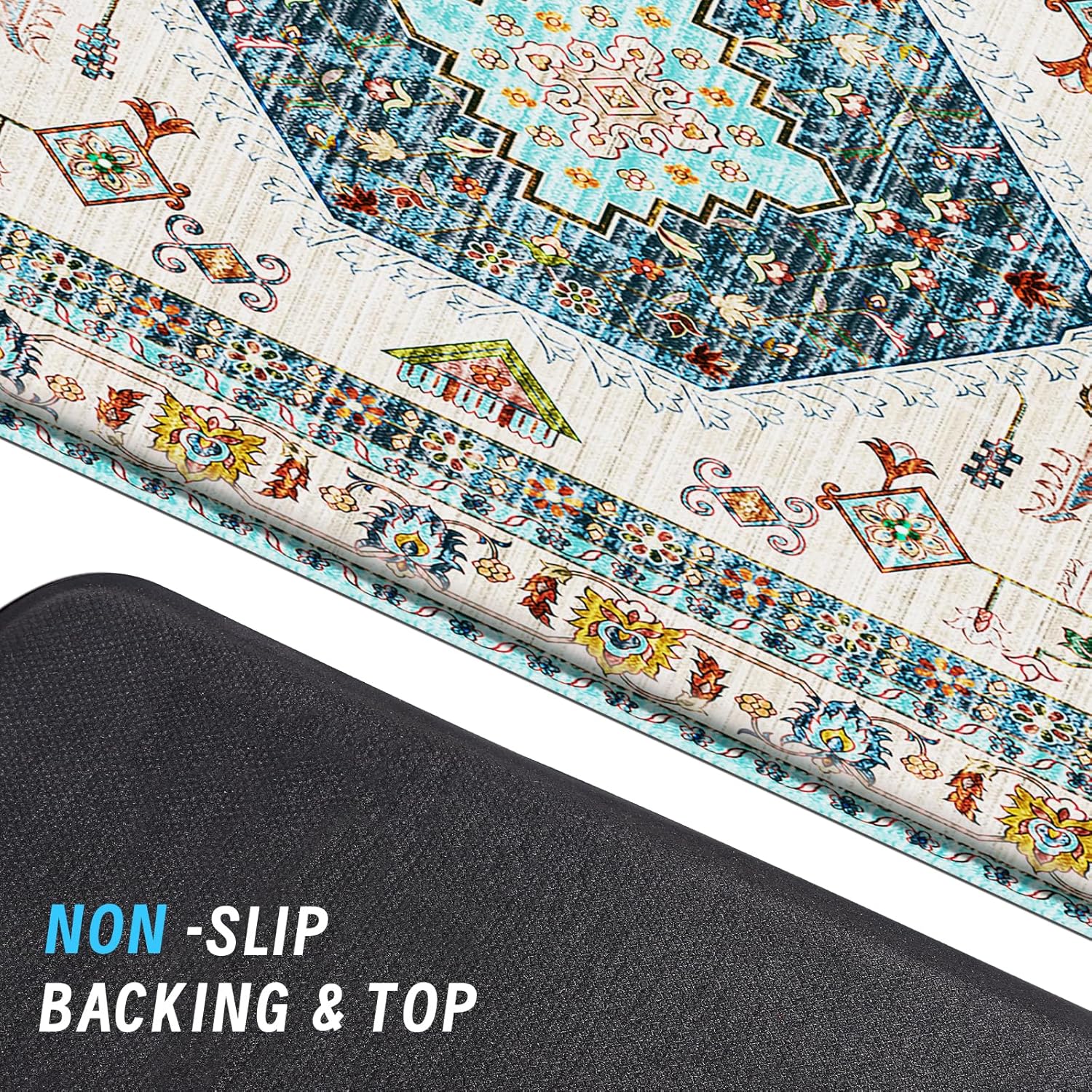 HappyTrends Boho Anti-Fatigue Kitchen Mat Set for Ergonomic Comfort