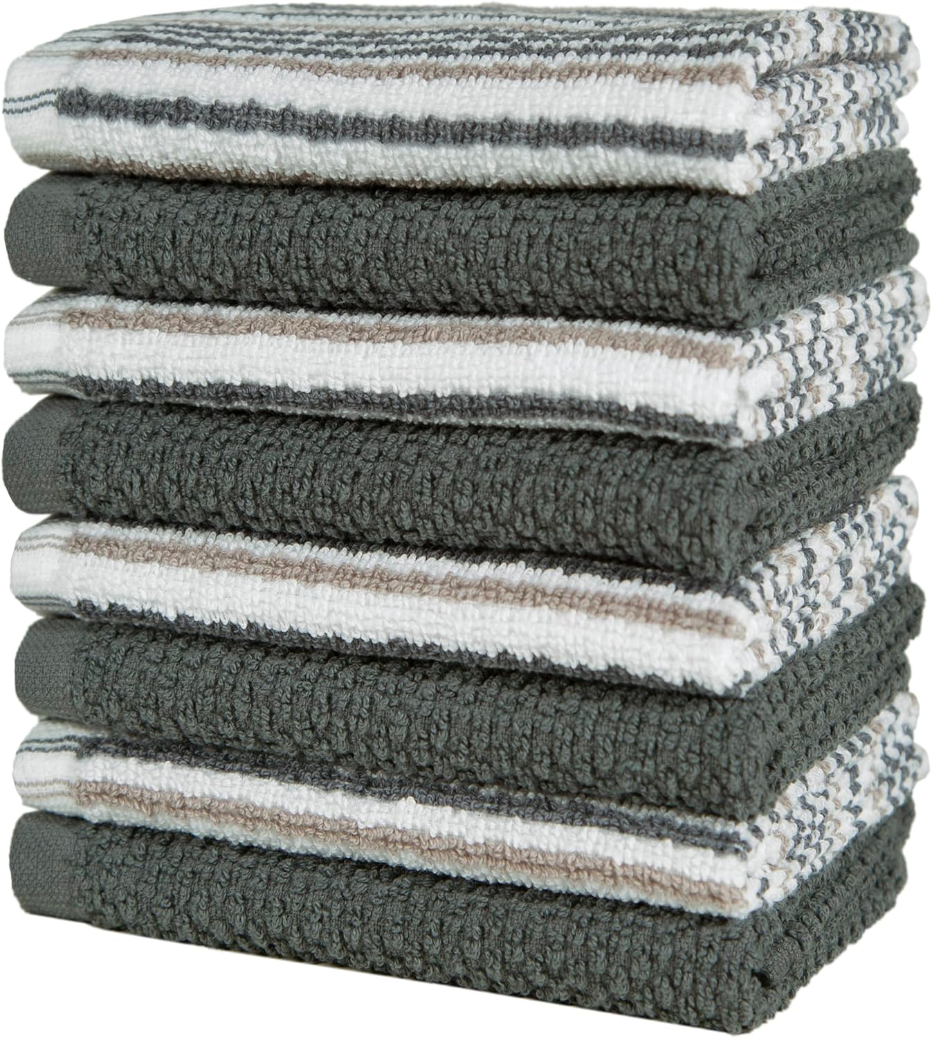 Bumble Premium Dish Cloths 12x12 Soft Absorbent Natural Cotton Reusable 8-Pack