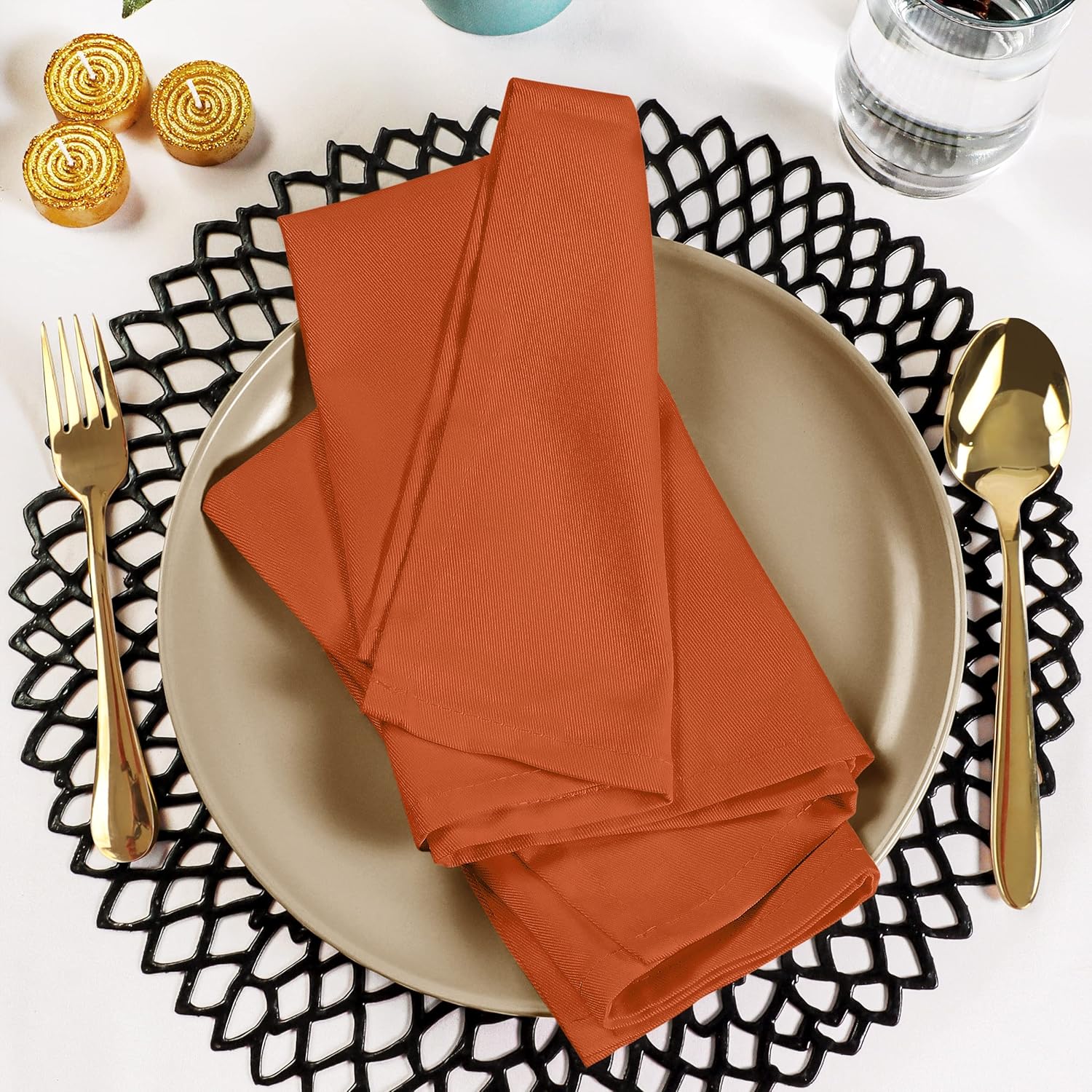 Utopia Kitchen Orange Cloth Napkins 12-Pack