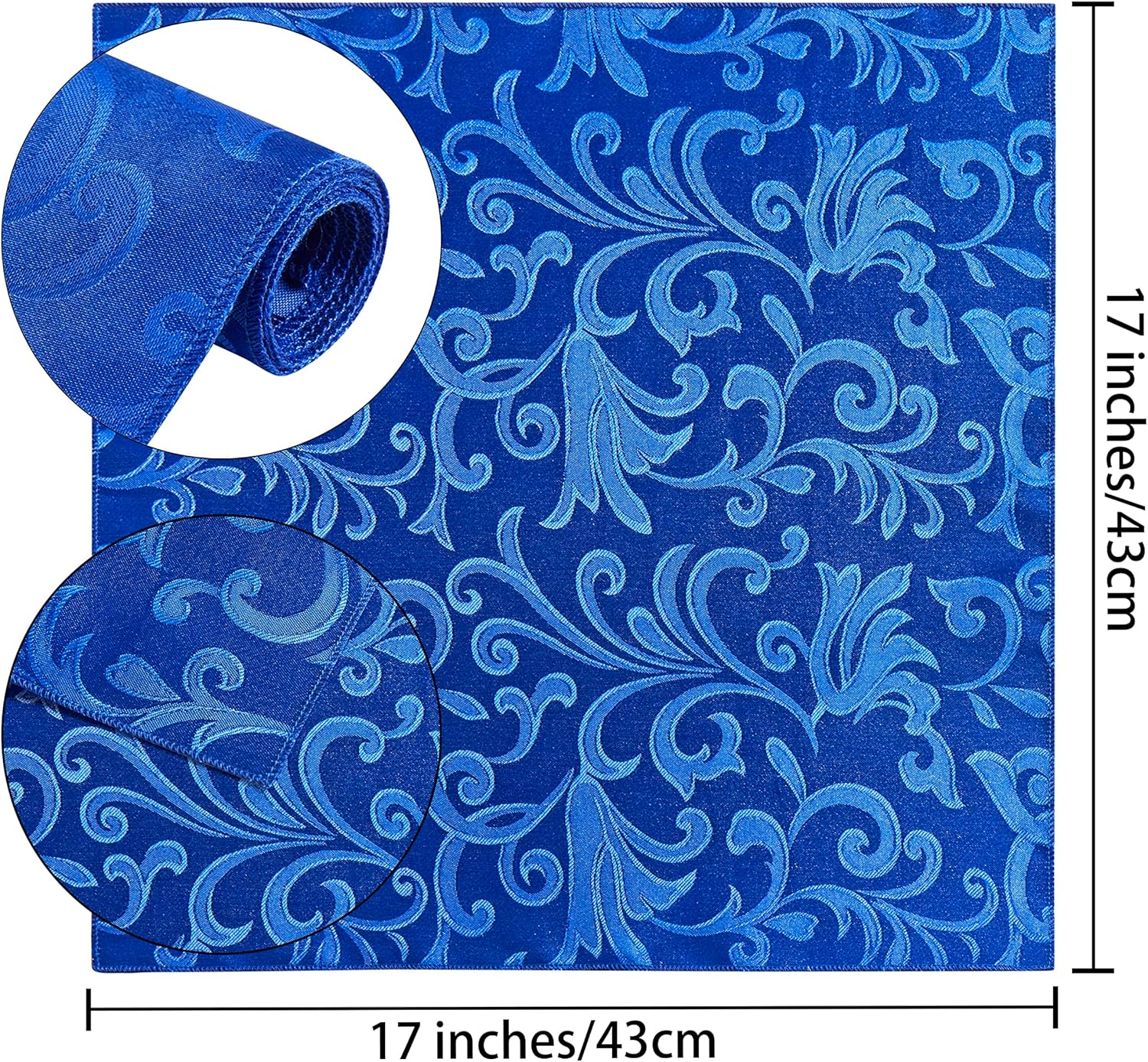 16 x Royal Blue Satin Napkins for Dining