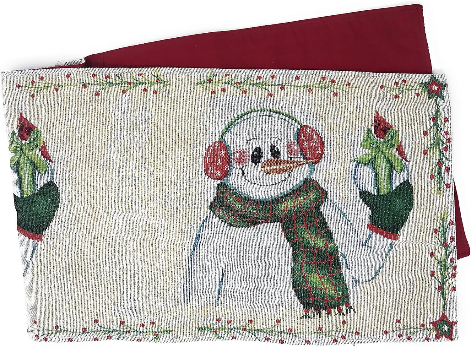 Elegant Winter Table Runner - Festive Snowman Design