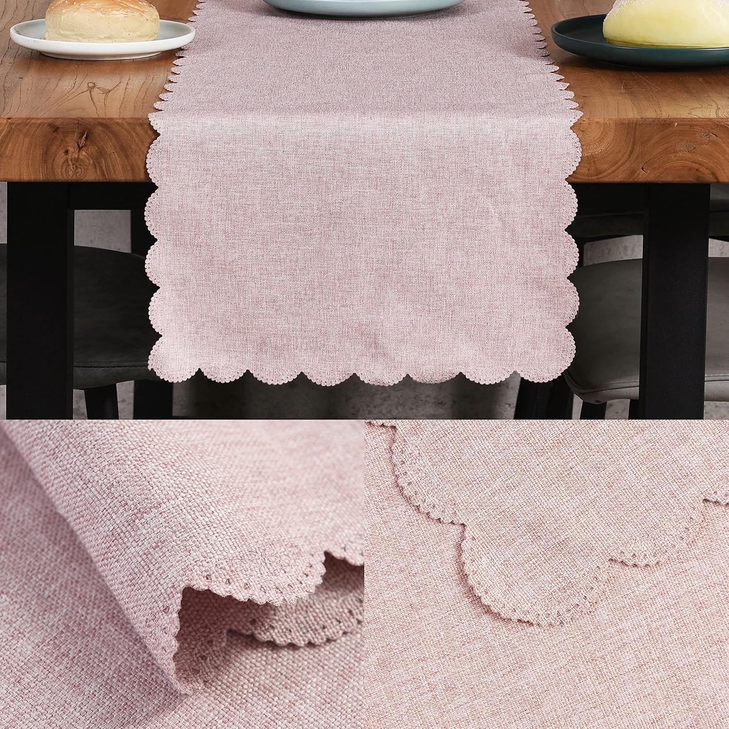 Perfect for Pink Cotton Table Runner for Kitchen Dining Tables