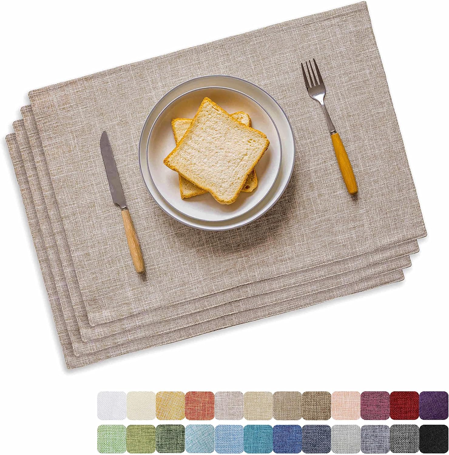 Home Brilliant Linen Place Mats Set of 4